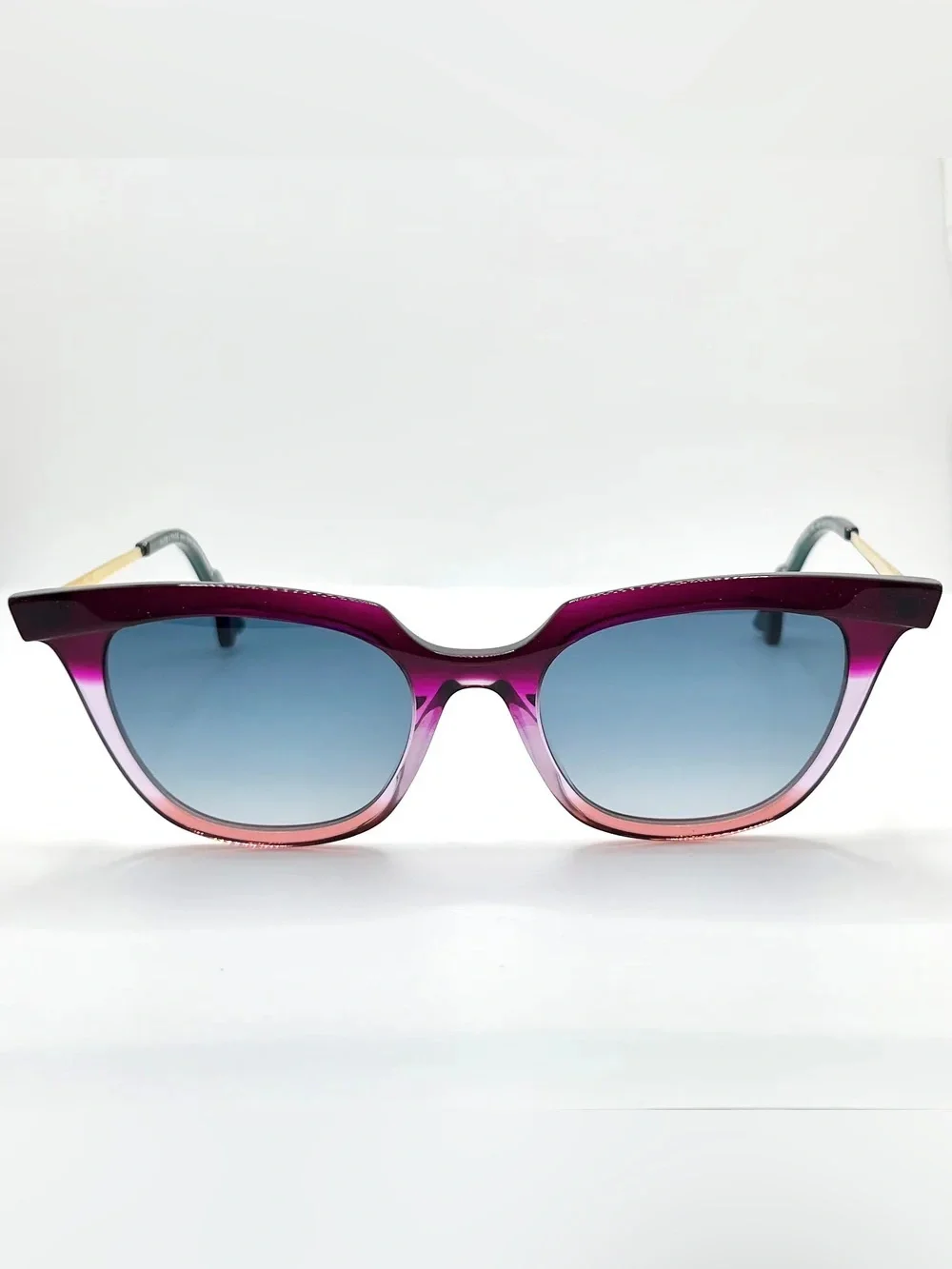 58. NEW FACE A FACE Gradient Pink-Red Cat-Eye Sunglasses with Blue Lenses